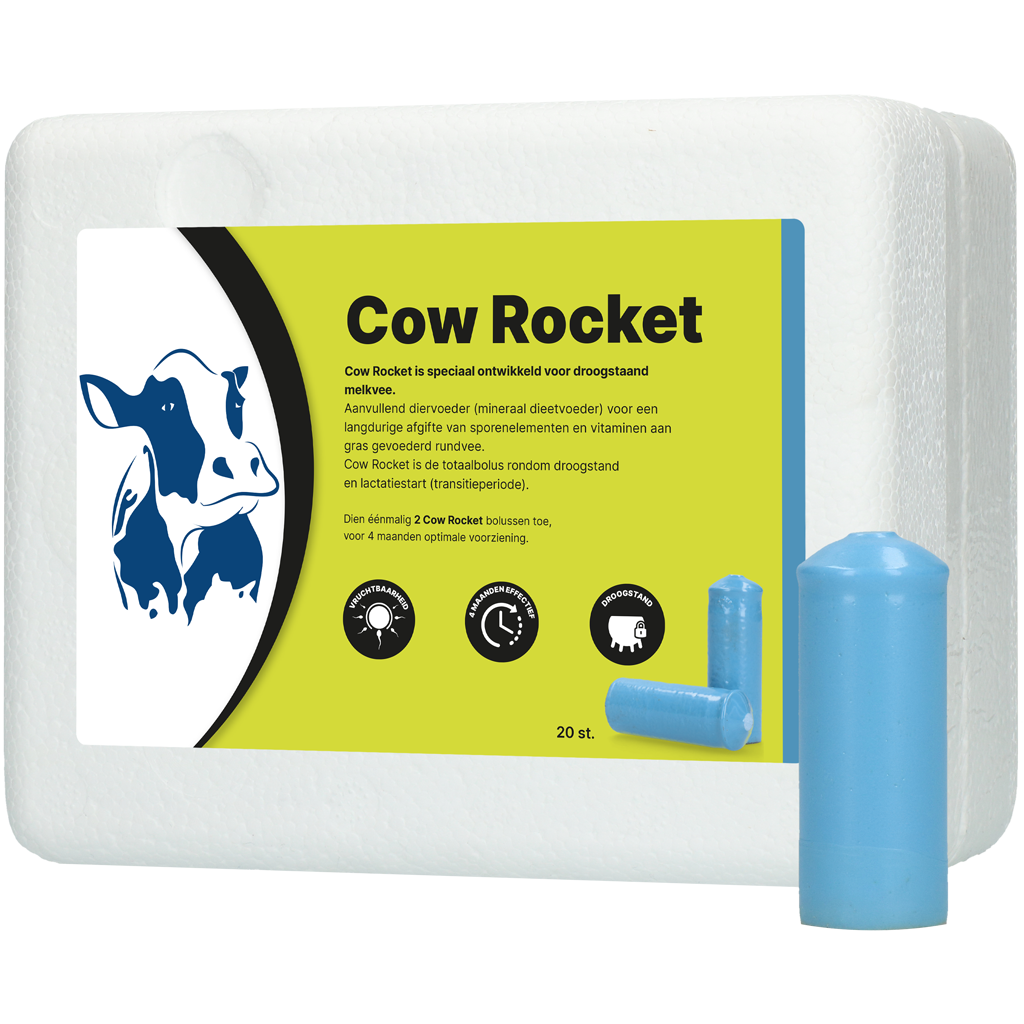 Cow Rocket Mineralen Bolus 1 Cow Rocket Bolus 20 stuks