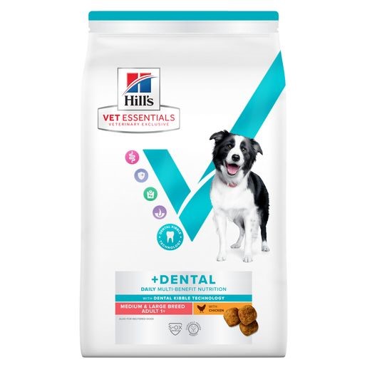 Hill's Vet Essentials Multi-Benefit Dental Medium & Large Hond 2 Vet Essentials Multi-Benefit Dental Adult Medium En Large Voorkant