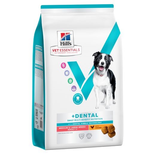 Hill's Vet Essentials Multi-Benefit Dental Medium & Large Hond 3 Vet Essentials Multi-Benefit Dental Adult Medium En Large Zijkant