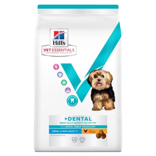 Hill’s Vet Essentials Multi-Benefit Dental Small & Mini Adult 1+ Hond 2 Vet Essentials Multi-Benefit + Dental Small & Mini Voorkant