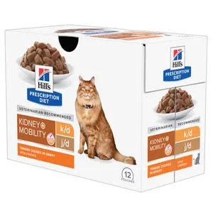 Hill's Feline Prescription Diet K/D + J/D 3 hills k/d j/d maaltijdzakjes 12 stuks
