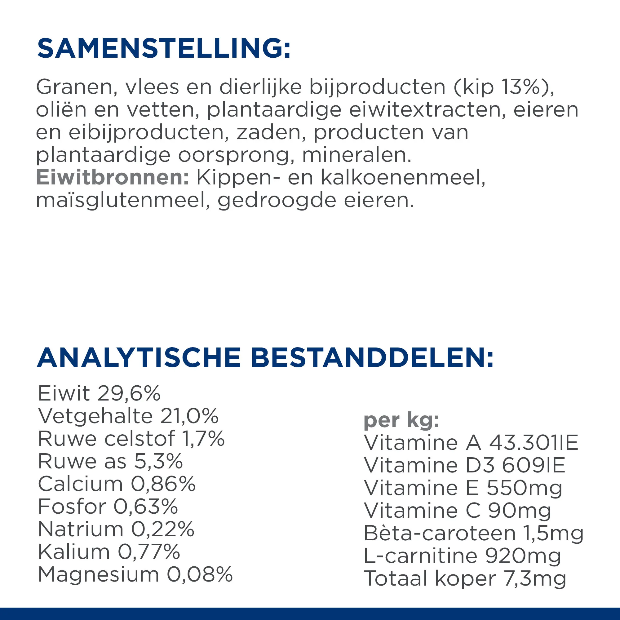Hill's Prescription Diet l/d Kat 3 hill's l/d kat ingrediënten