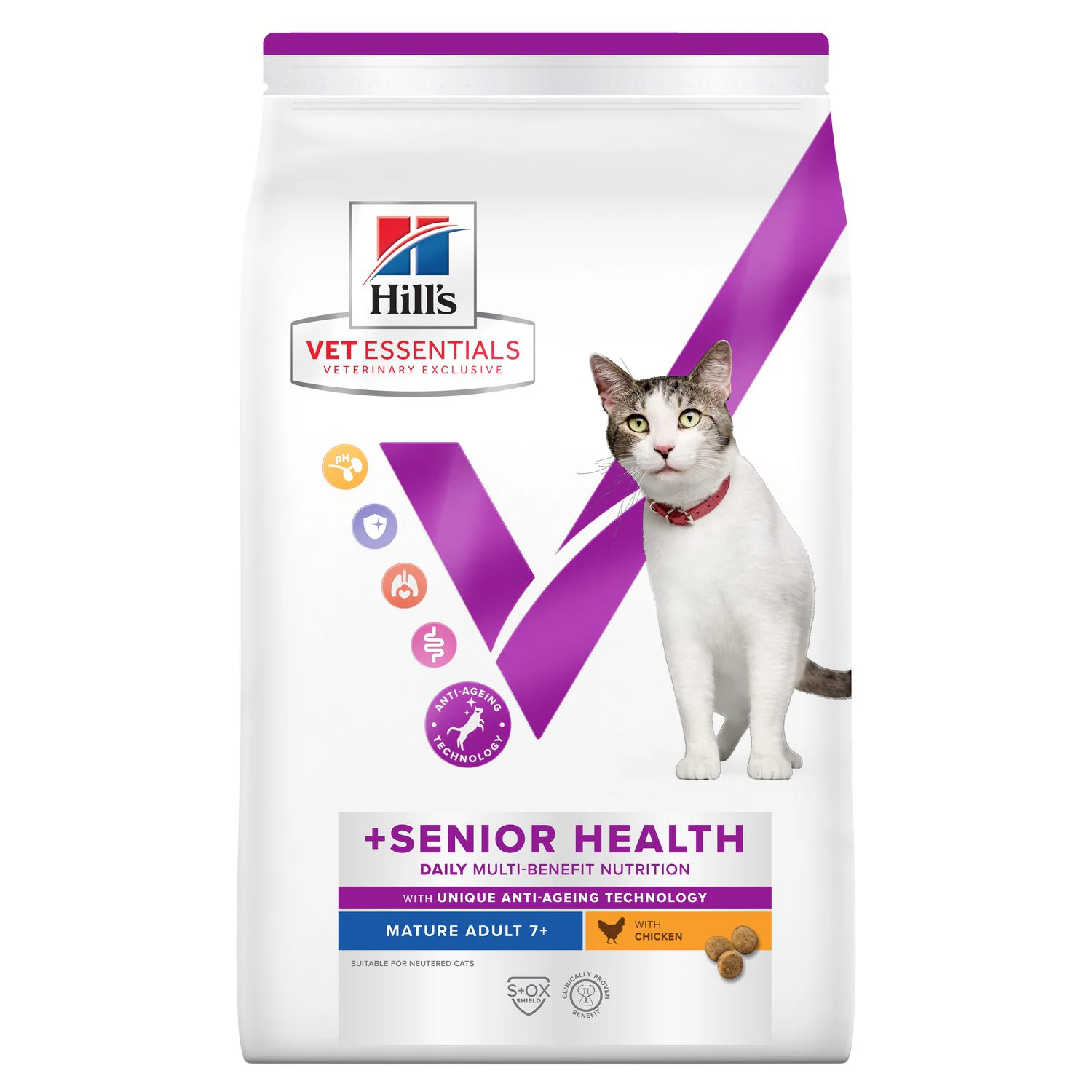 Hill's Feline Vet Essentials Multi-Benefit + Senior Health Mature Adult 7+ 1 vetessentials senior health mature adult hill's