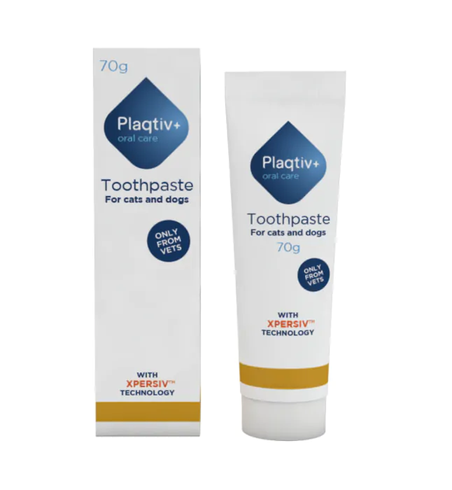 Plaqtiv+ tandpasta hond/kat 70gr 1 tegen slechte adem bij hond en kat. Tandsteen hond en kat