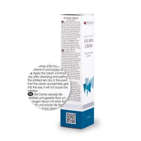 Maxani Eye Skin Cream 15 ml achterkant