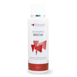 Wat is de beste shampoo voor mijn hond? Maxani Rescue huidshampoo. Hond en kat, bacteriele infectie. Ondersteuning voor de huid.