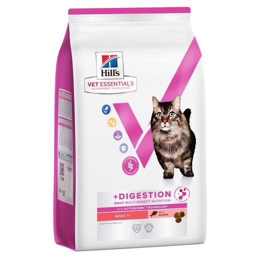 Hill's Multi-Benefit + Digestion Kat Adult met Zalm Zijkant