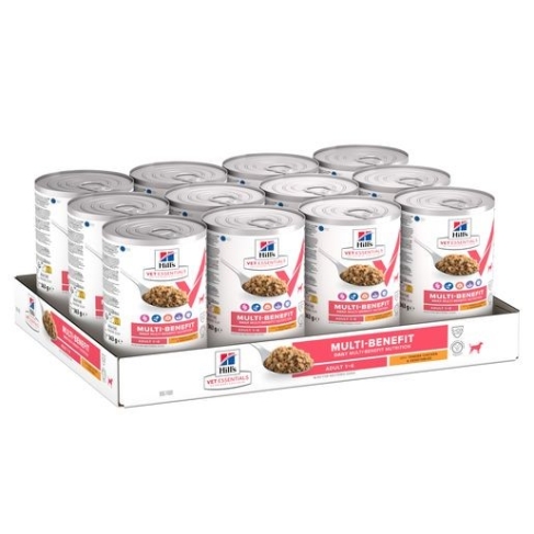 Hill's Vet Essentials Multi-Benefit Adult blikvoeding tray Zijkant