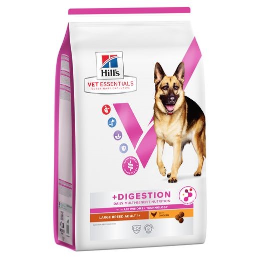 Hill's Vet Essentials Multi-Benefit + Digestion Adult 1+ Hond 10 Hill's Vet Essentials Multi-Benefit + Digestion Adult 1+ Grote Hond Zijkant