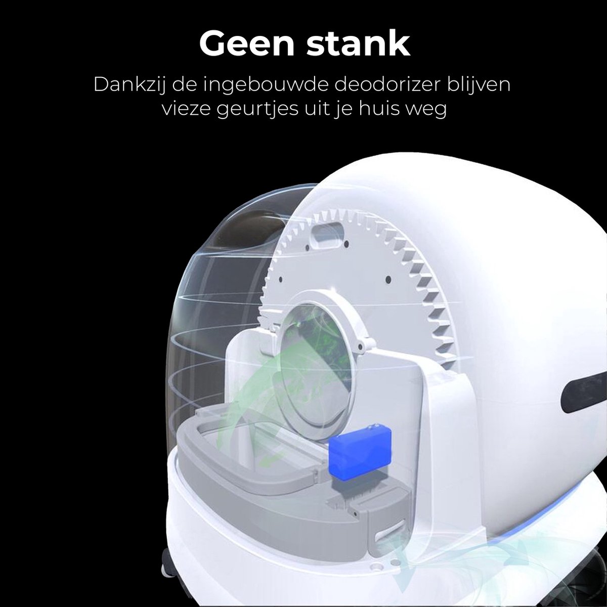 Zedar K1200 Automatische Kattenbak 4 Zedar K1200 Automatische Kattenbak Geen Stank