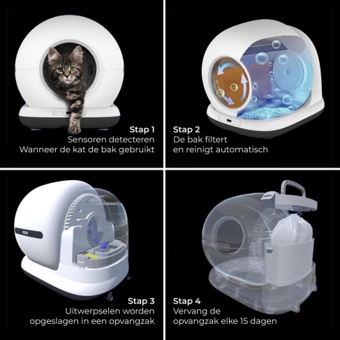Zedar K1200 Automatische Kattenbak Stappen