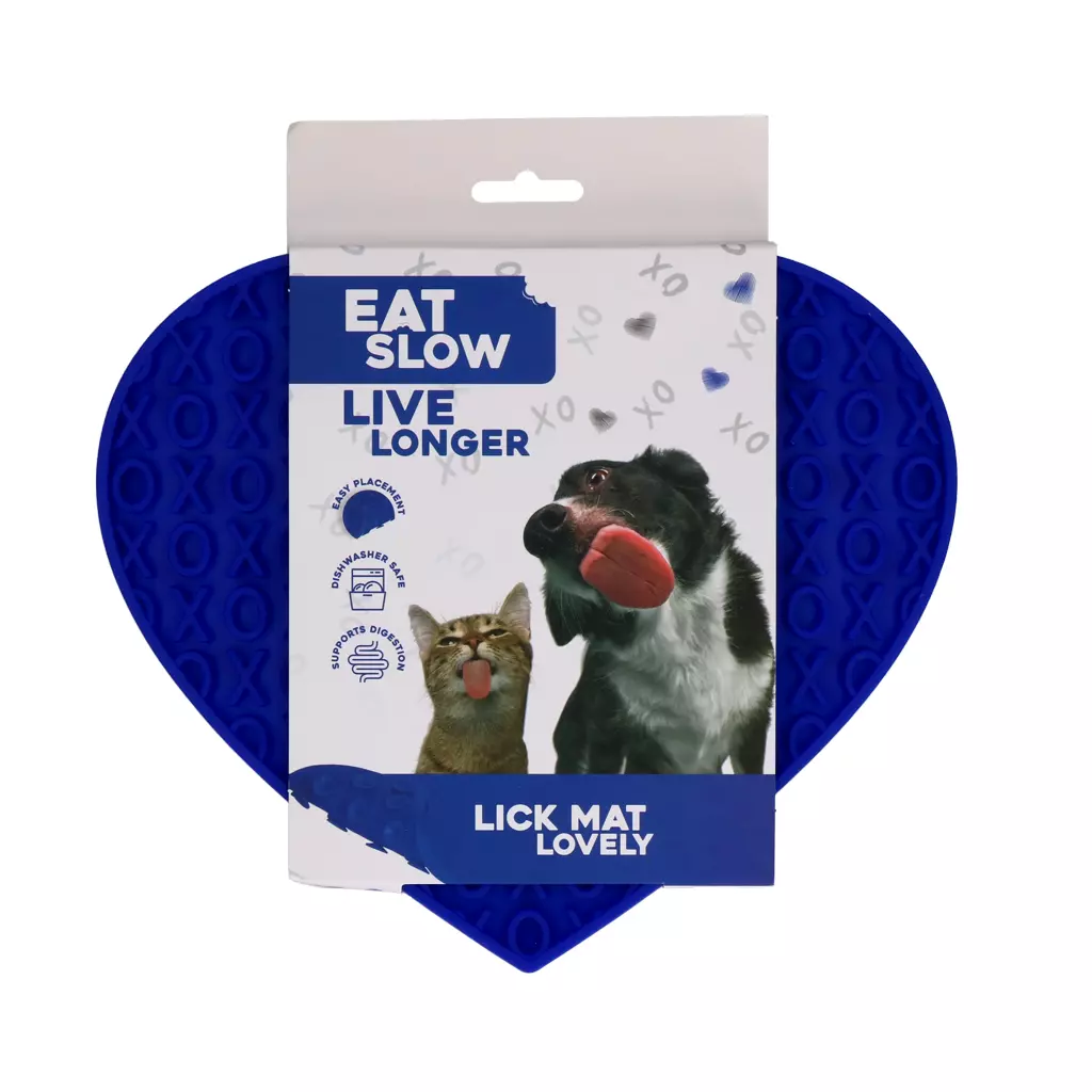 Eat Slow Live Longer Lick Mat Lovely Blauw Label