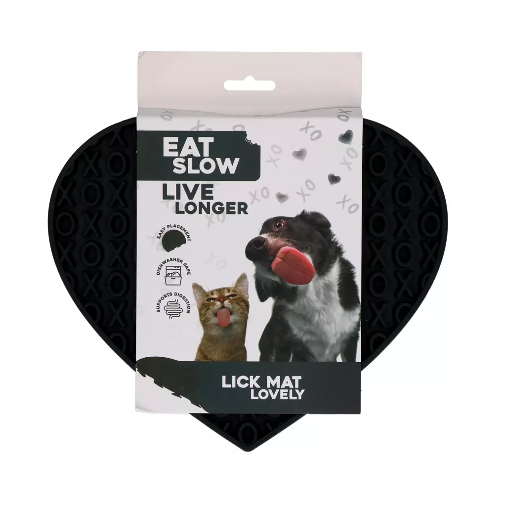 Eat Slow Live Longer Lick Mat Lovely Grijs Label