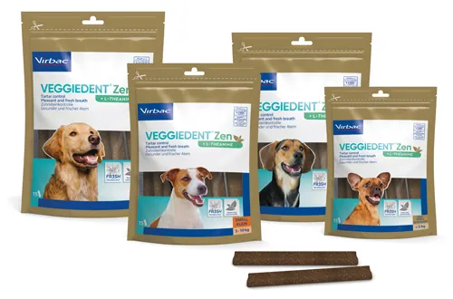 VeggieDent FR3SH Zen Kauwstrips Hond 1 Veggiedent FRESH Zen Kauwstick Hond Alle Verpakkingen